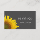 Carte De Visite Elégant tournesol classique gris floral Designer (Devant)