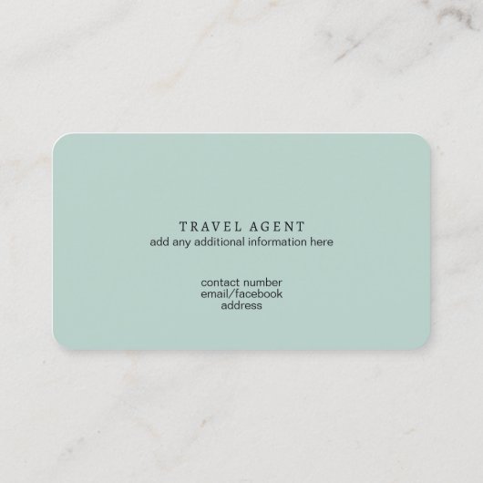 Carte De Visite Elegant Travel Agent monogram worldmap&plane (Dos)