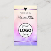Carte De Visite Élégant Triangle Motif Coeur Photo Code QR Logo (Devant)