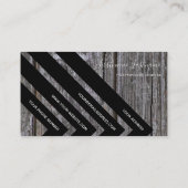Carte De Visite Elégant triangle noir sur surface en bois rustique (Dos)