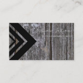 Carte De Visite Elégant triangle noir sur surface en bois rustique (Devant)