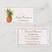 Carte De Visite Élégant Tropical Floral et ananas nutritionniste (Devant / Derrière)