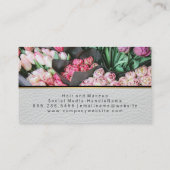 Carte De Visite Elegant Tulip Flower | Florist | Leather (Dos)