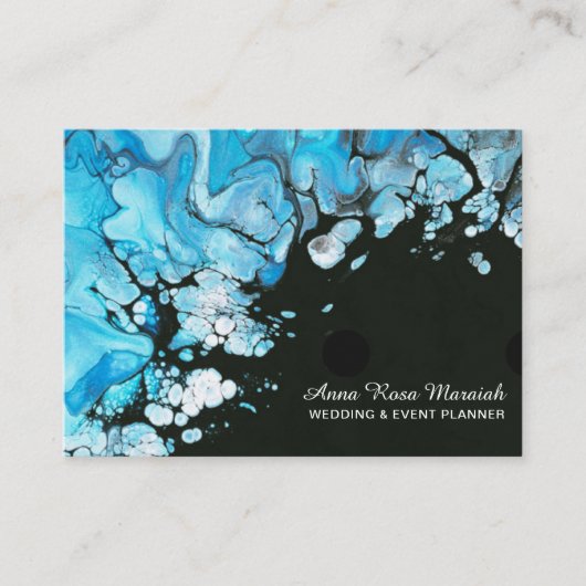 Carte De Visite *~* Elégant Turquoise Black Mariage Beauté (Devant)