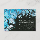 Carte De Visite *~* Elégant Turquoise Black Mariage Beauté (Dos)