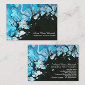 Carte De Visite *~* Elégant Turquoise Black Mariage Beauté (Devant / Derrière)