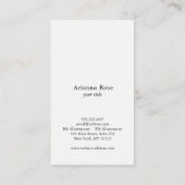 Carte De Visite Elégant Turquoise & Blanc Gratté Vertical Chic (Dos)