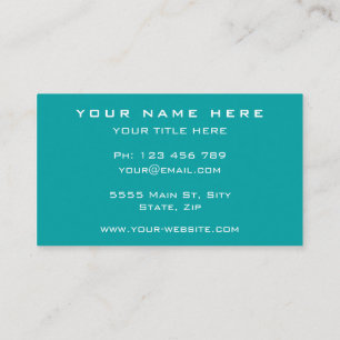 Carte De Visite Elégant Turquoise Blanc - Moderne Professionnel -