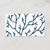 Carte De Visite Elégant Turquoise Coral Motif - Ocean Thème (Dos)