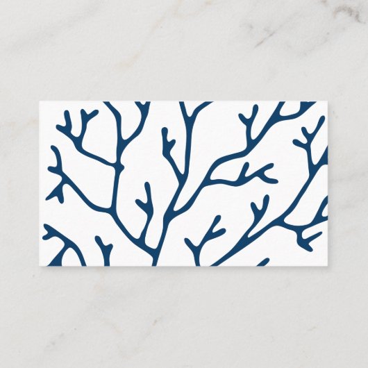 Carte De Visite Elégant Turquoise Coral Motif - Ocean Thème (Dos)