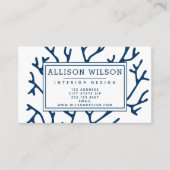 Carte De Visite Elégant Turquoise Coral Motif - Ocean Thème (Devant)