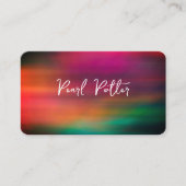 Carte De Visite élégant turquoise orange magenta artistique audaci (Devant)