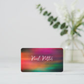 Carte De Visite élégant turquoise orange magenta artistique audaci (Debout devant)