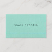 Carte De Visite Elégant Turquoise Professional Gold Stripe (Devant)