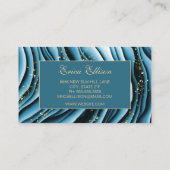 Carte De Visite Élégant Turquoise Wedding planner d'encre d'alcool (Dos)