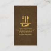 Carte De Visite Élégant Tuxedo Brown Service Plate Cutlery (Dos)