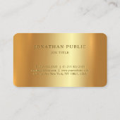 Carte De Visite Elégant Typographie Or Script Architecte Luxueux (Dos)