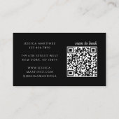 Carte De Visite Elegant Typography Black QR Code Photo Makeup (Dos)