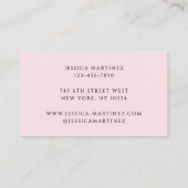 Carte De Visite Elegant Typography Blush Pink Photo Makeup (Dos)