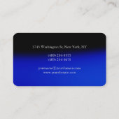 Carte De Visite Élégant Unique Bleu Rouge Gras Texte Monogramme (Dos)