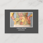 Carte De Visite Élégant Unique Gris nutritionniste Santé alimentai (Devant)