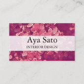 Carte De Visite Élégant Unique Japonais Fleur de Cerisier Rose (Devant)