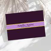 Carte De Visite Élégant unique violet et jaune professionnel