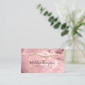 Carte De Visite Elégant Velvet Blush Marbre rose Géode Agate (Debout devant)