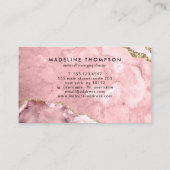 Carte De Visite Elégant Velvet Blush Marbre rose Géode Agate (Dos)
