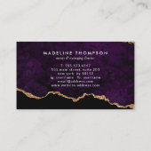 Carte De Visite Elégant Velvet violet Marbre Agate Géode (Dos)