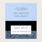 Carte De Visite Élégant verre à rideau Noir Argent Bleu (Extérieur déplié)