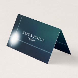 Carte De Visite Élégant Vert Bleu Plaine Propre