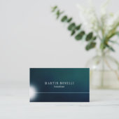 Carte De Visite Élégant Vert Bleu Plaine Propre (Debout devant)