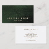 Carte De Visite Élégant vert foncé Lizard Skin Professionnel (Devant / Derrière)