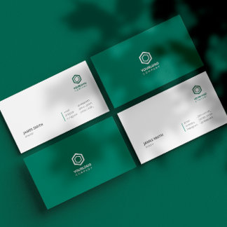 Carte De Visite Élégant Vert Minimaliste Moderne