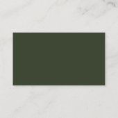 Carte De Visite Élégant vert moderne professionnel (Dos)