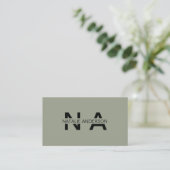 Carte De Visite Élégant vert Neutre QR Code Monogramme Logo Boho (Debout devant)