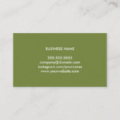 Carte De Visite Élégant vert olive IMPRIMÉ Kraft Consultant (Dos)