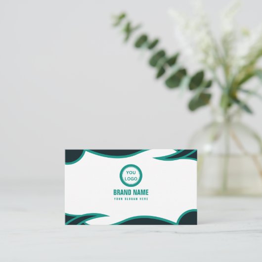 Carte De Visite Élégant vert simple (Debout devant)