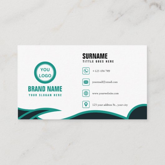 Carte De Visite Élégant vert simple (Dos)