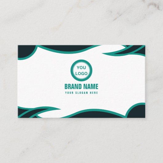 Carte De Visite Élégant vert simple (Devant)