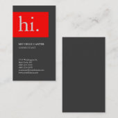 Carte De Visite Élégant vertical élégant clair gris rouge chic Hel (Devant / Derrière)