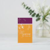 CARTE DE VISITE élégant verve feuillage orange pru (Debout devant)