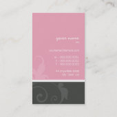 CARTE DE VISITE élégant verve feuillage rose gris (Dos)