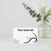 Carte De Visite Elegant vet minimalist black cat (Debout devant)