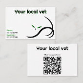 Carte De Visite Elegant vet minimalist black cat (Devant / Derrière)