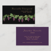 Carte De Visite Élégant vignoble de raisin (Devant / Derrière)