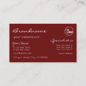 Carte De Visite Élégant vin rouge chic Parties scintillant étoiles (Dos)