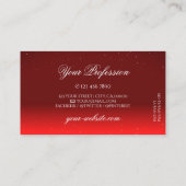 Carte De Visite Élégant Vin Rouge Sparkling Diamonds Professionnel (Dos)