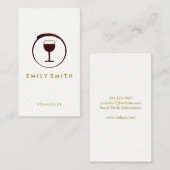 Carte De Visite Élégant Vin Rouge Tige Verre (Devant / Derrière)